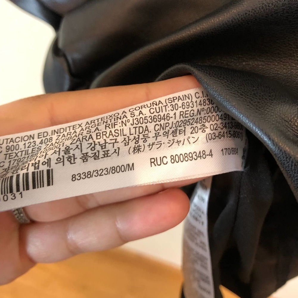 NWOT Zara Blogger Faux Leather Ruched Mini Dress. - Picture 9 of 10